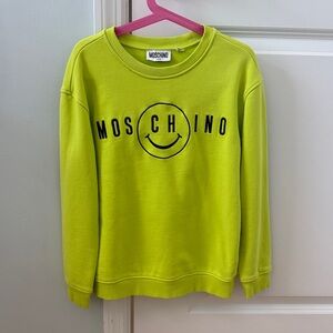 Moschino Neon Green Smiley Sweatshirt